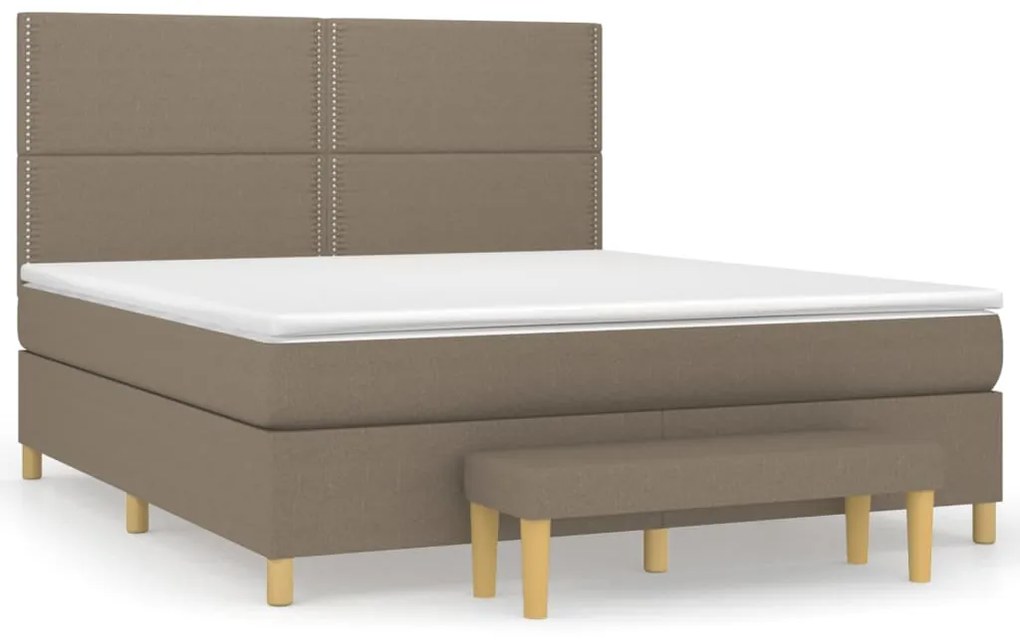 vidaXL Κρεβάτι Boxspring με Στρώμα Taupe 160x200 εκ. Υφασμάτινο