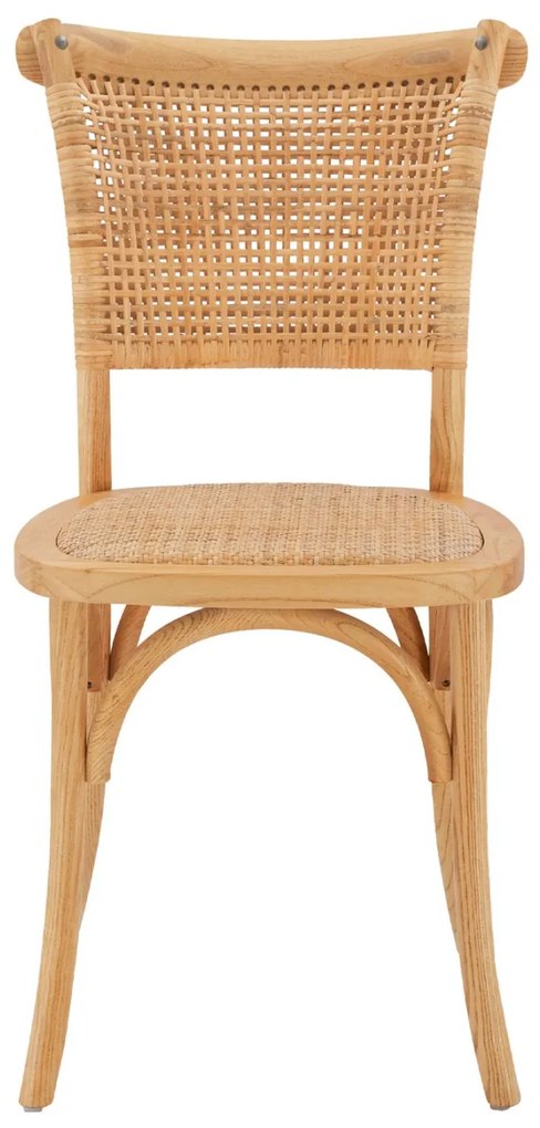 Καρέκλα LIBERTY Ξύλινη με Πλέξη Rattan σε Φυσικό 49x54x89εκ. 49x54x89 εκ.