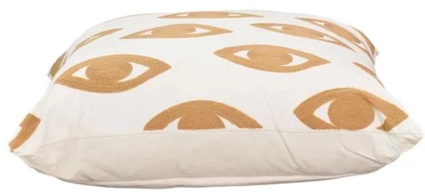 Μαξιλάρι Eyes Inart φυσικό-λευκό ύφασμα 45x45x2.5εκ 45x2.5x45 εκ.