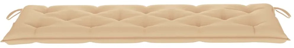 vidaXL Παγκάκι Κήπου Στοιβαζόμενο 159 εκ. Μασίφ Ξύλο Teak με Μαξιλάρι