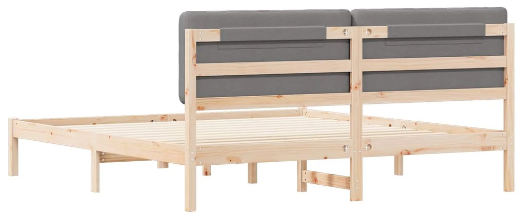 vidaXL Σκελετός Κρεβατιού με Επενδεδυμένο Κεφαλάρι Ανοιχτό γκρι