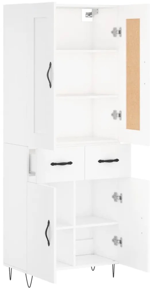 vidaXL Ντουλάπι Λευκό 69,5x34x180 εκ. από Επεξεργασμένο Ξύλο