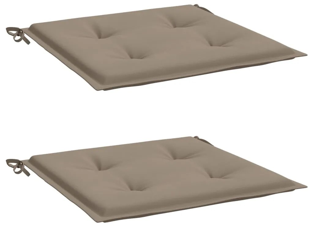 vidaXL Μαξιλάρια Καρέκλας Κήπου 2 τεμ. Taupe 50x50x3 εκ. Oxford Ύφασμα