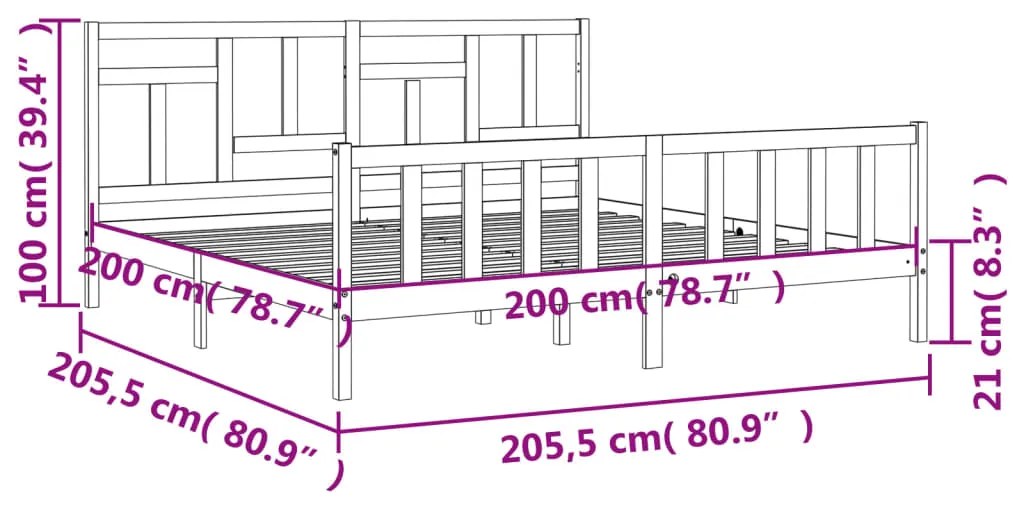 ΠΛΑΙΣΙΟ ΚΡΕΒΑΤΙΟΥ ΜΕ ΚΕΦΑΛΑΡΙ 200 X 200 ΕΚ. ΑΠΟ ΜΑΣΙΦ ΞΥΛΟ 3193161