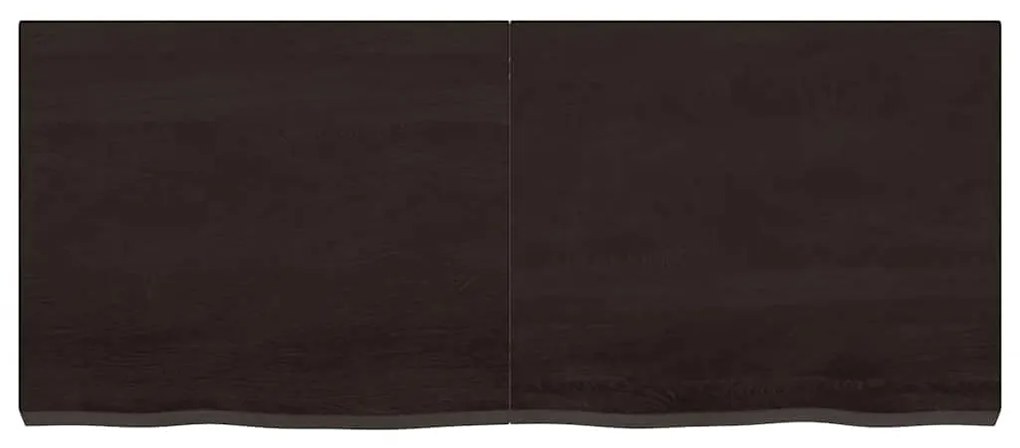vidaXL Επιφάνεια Τραπεζιού Σκούρο Καφέ 120x50x(2-6)εκ Επεξ. Μασίφ Δρυς