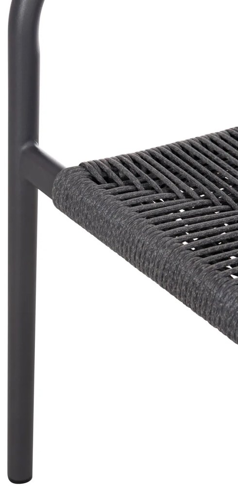 Καρέκλα LUCCI C6266.01 Σκούρο Γκρί Αλουμινίου με P.E. Rattan 58x56x79Υ εκ. 58x56x79 εκ.