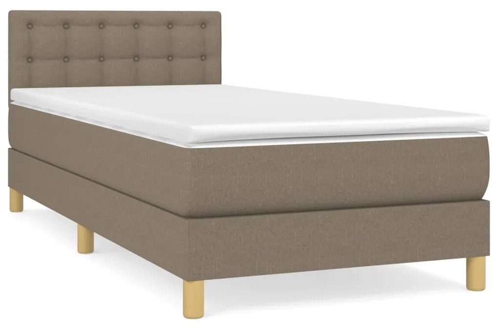 vidaXL Κρεβάτι Boxspring με Στρώμα Taupe 80x200 εκ. Υφασμάτινο