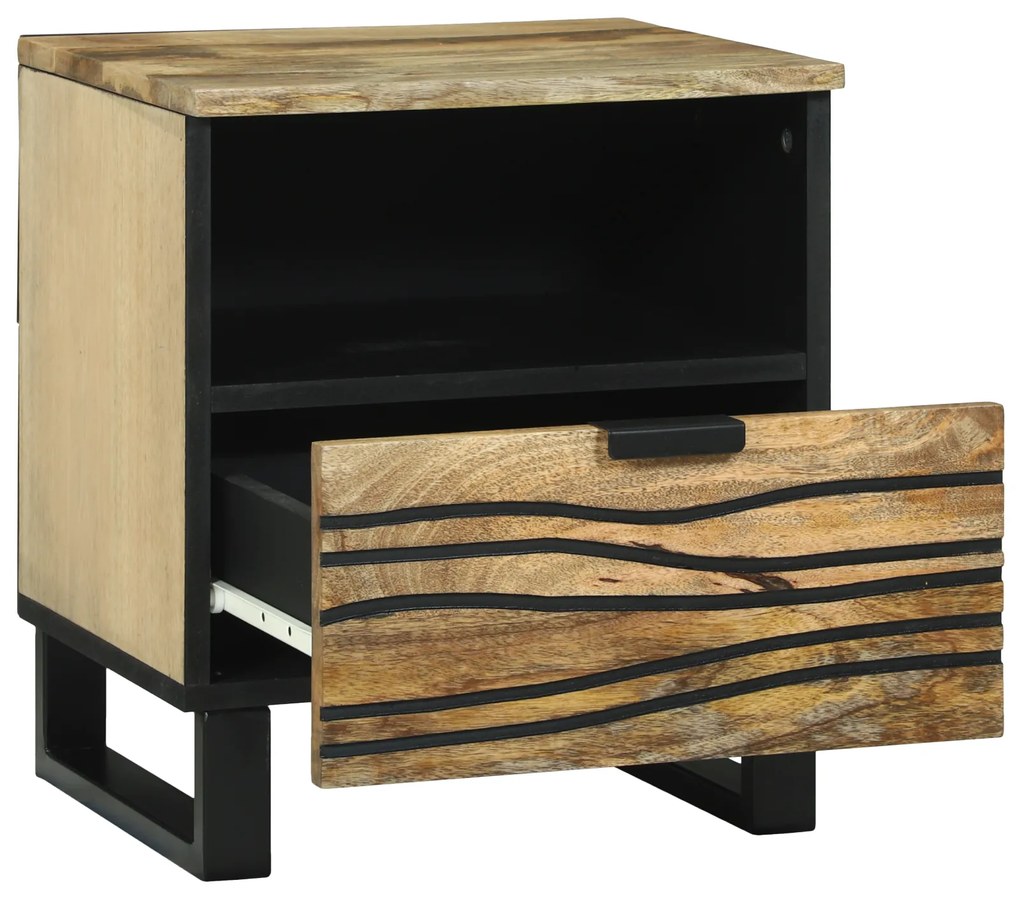 vidaXL Κομοδίνο - 40 x 33 x 46 cm, Σταθερό Κρεβάτι από Μάνγκο