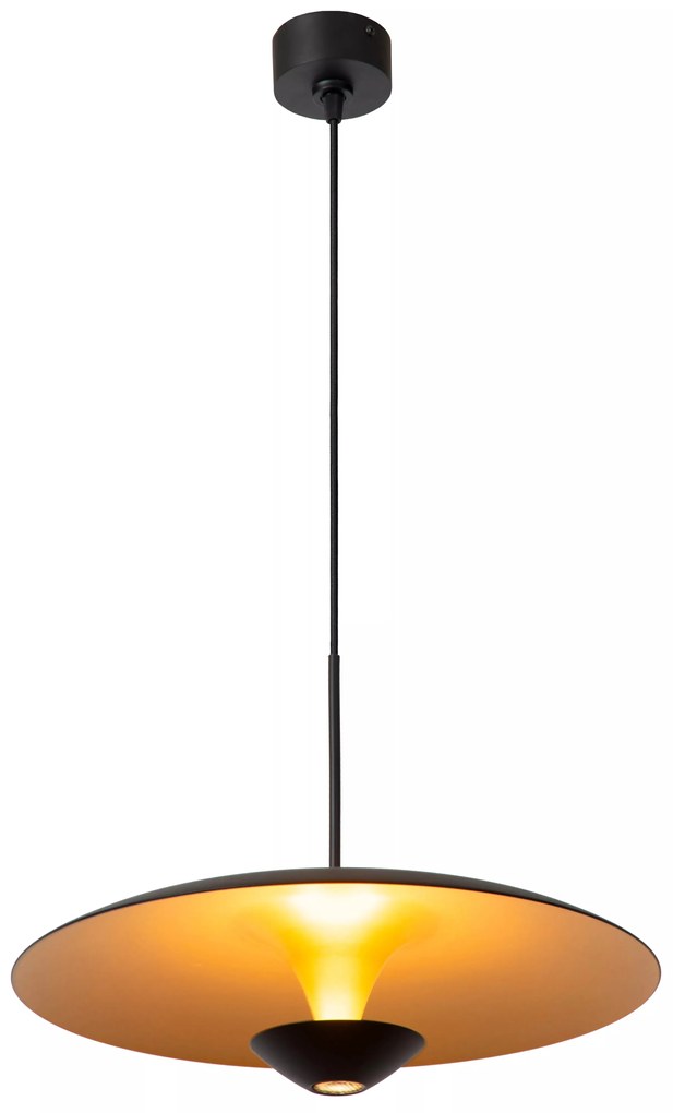 Φωτιστικό Κρεμαστό Lucide 41412-40-30 KENNETH Μαύρο Ματ (Black Mat)|Χρυσό Χρώμα (Gold Coloured) 2700 K
