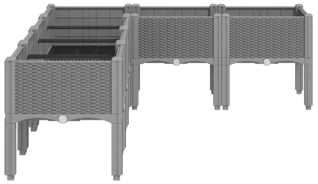 ΖΑΡΝΤΙΝΙΕΡΑ ΚΗΠΟΥ ΜΕ ΠΟΔΙΑ ΑΝ. ΓΚΡΙ 160X120X42 ΕΚ. ΠΟΛΥΠΡΟΠ. 367907