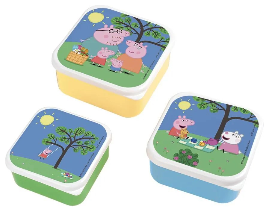 ΣΕΤ ΔΟΧΕΙΩΝ ΦΑΓΗΤΟΥ 12x12x5cm 3 ΤΕΜ. PETIT JOURS PARIS - PEPPA PIG