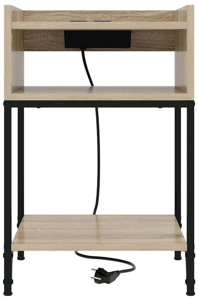 vidaXL Κομοδίνο με ράφι Sonoma Δρυς 40 x 40 x 61 εκ Επεξεργασμένο ξύλο