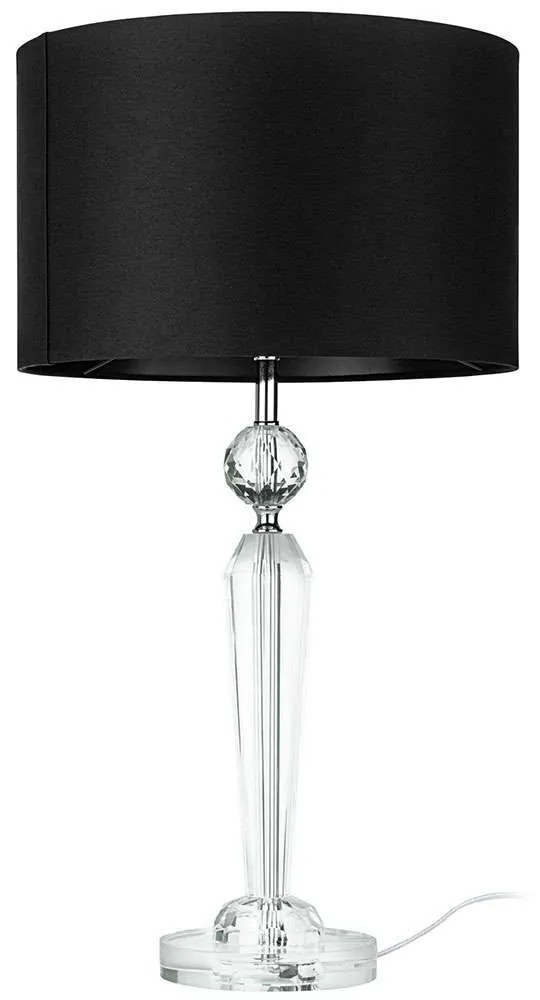 Φωτιστικό Επιτραπέζιο Pasiano 1 390158 Φ35x64cm 1xE27 40W Black-Clear Eglo Steel,Fabric,Glass