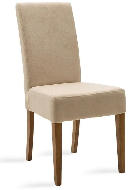 Καρέκλα Ditta ύφασμα εκρού-πόδι μασίφ ξύλο καρυδί 2αδα 45x58x96 εκ.