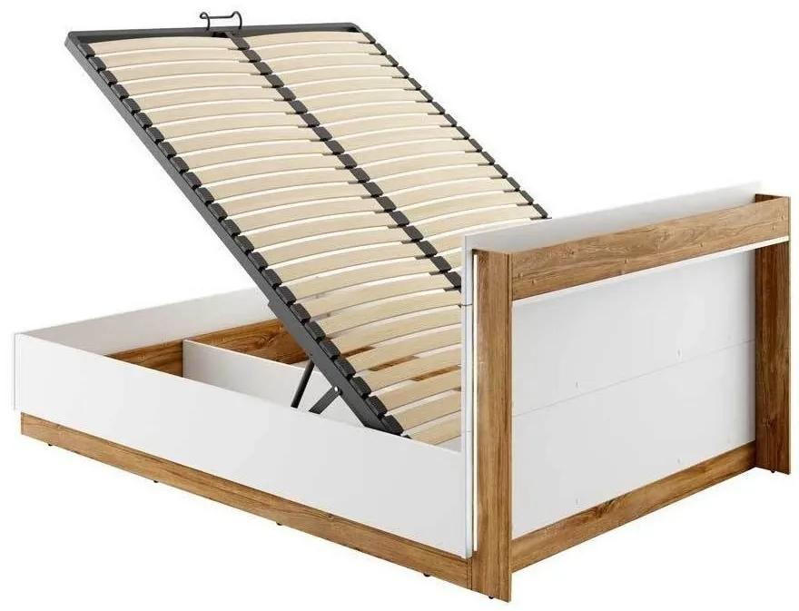 Κρεβάτι Fresno D104, Διπλό, Άσπρο, 160x200, Πλαστικοποιημένη μοριοσανίδα, Τάβλες για Κρεβάτι, 167x218x88cm, 136 kg | Epipla1.gr