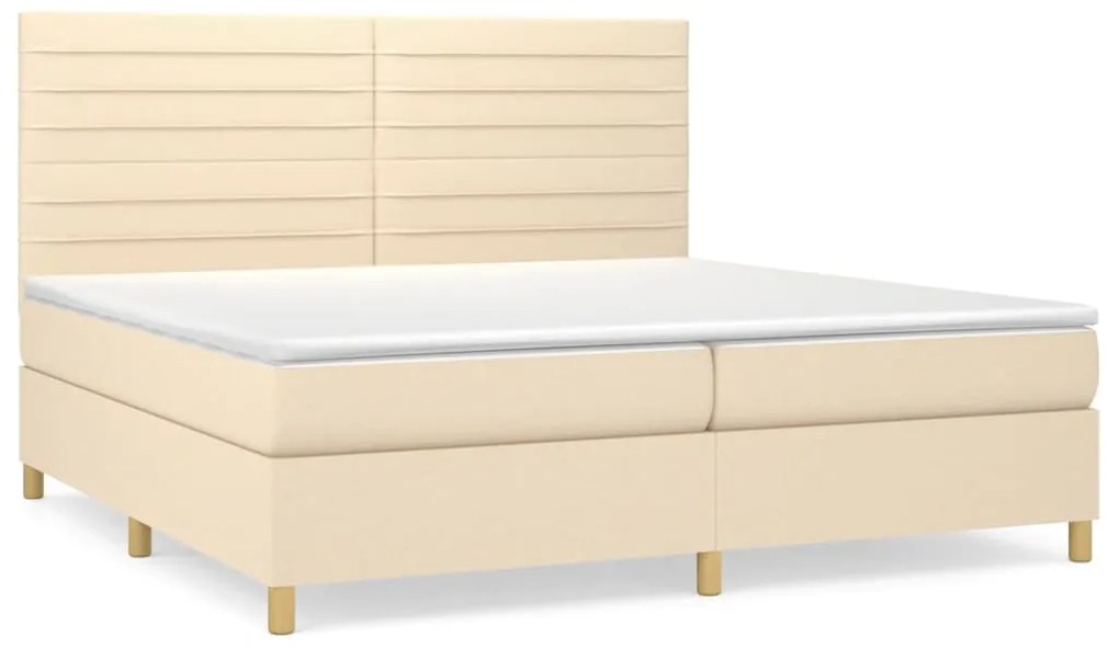 ΚΡΕΒΑΤΙ BOXSPRING ΜΕ ΣΤΡΩΜΑ ΚΡΕΜ 200X200 ΕΚ. ΥΦΑΣΜΑΤΙΝΟ 3142446