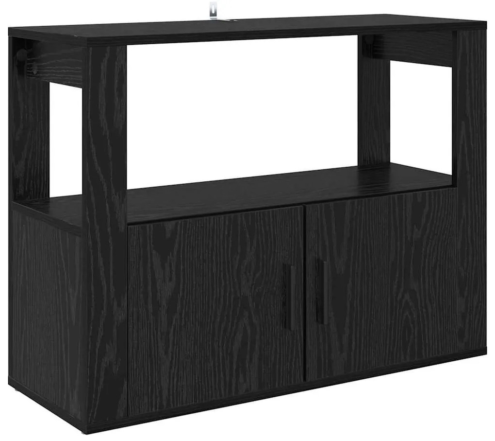 vidaXL Πλαϊνό γραφείο Μαύρη δρυς 80 x 30 x 60 cm Επεξεργασμένο ξύλο