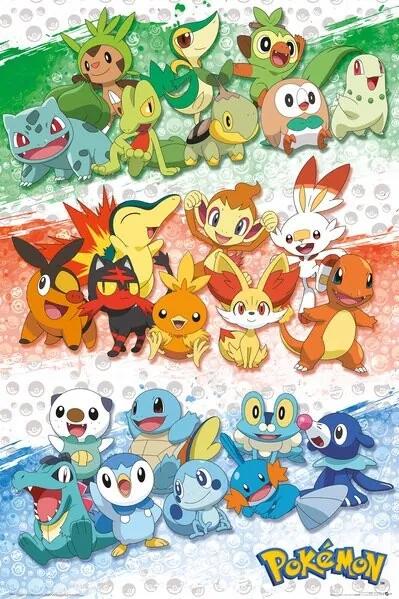 Αφίσα Pokemon - First Partners, (61 x 91.5 cm)
