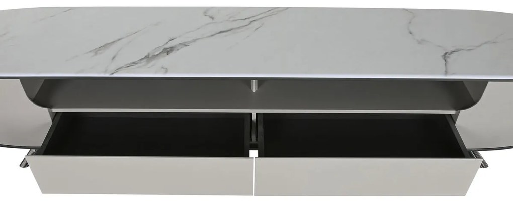Τηλεόραση Home ESPRIT Λευκό Μπεζ 220 x 42 x 41,5 cm