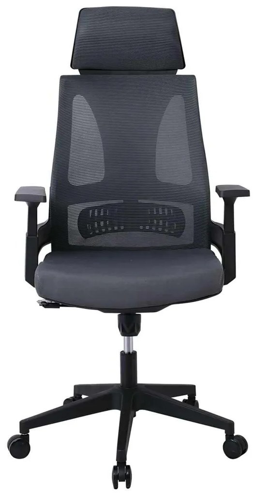 BF8750 Πολυθρόνα Γραφείου Διευθυντή, Mesh Γκρι, Ύφασμα Γκρι 65x64x117/127cm