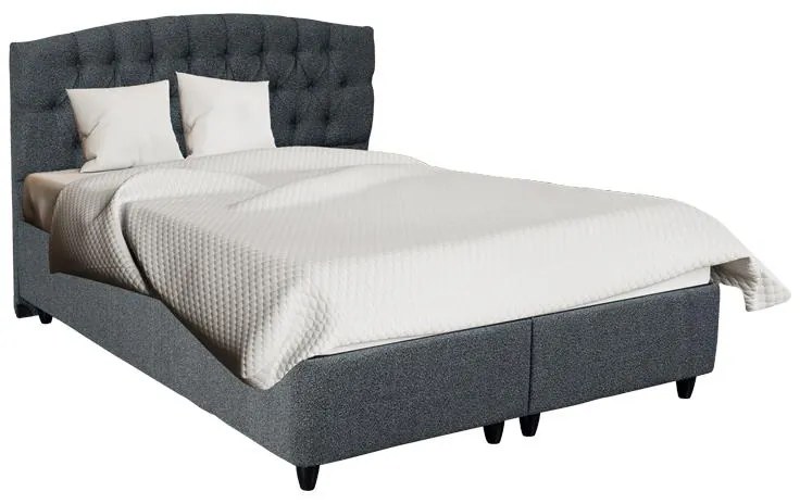 Κρεβάτι Lanse διπλό με αποθηκευτικό χώρο μπουκλέ ανθρακί 160x200εκ 162x206x131 εκ.