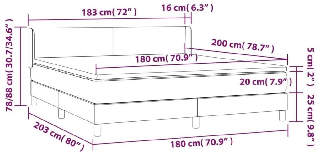 ΚΡΕΒΑΤΙ BOXSPRING ΜΕ ΣΤΡΩΜΑ ΣΚΟΥΡΟ ΚΑΦΕ 180X200 ΕΚ ΥΦΑΣΜΑΤΙΝΟ 3129572