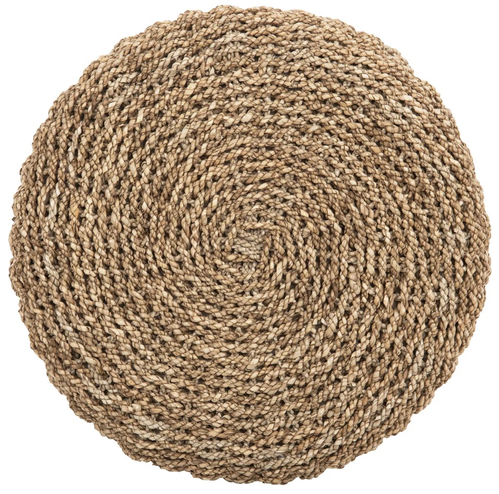 Σκάμπο Beam Ξύλο Τεακ και Seagrass Σε Φυσικό & Λευκό Φ42x46Υεκ.