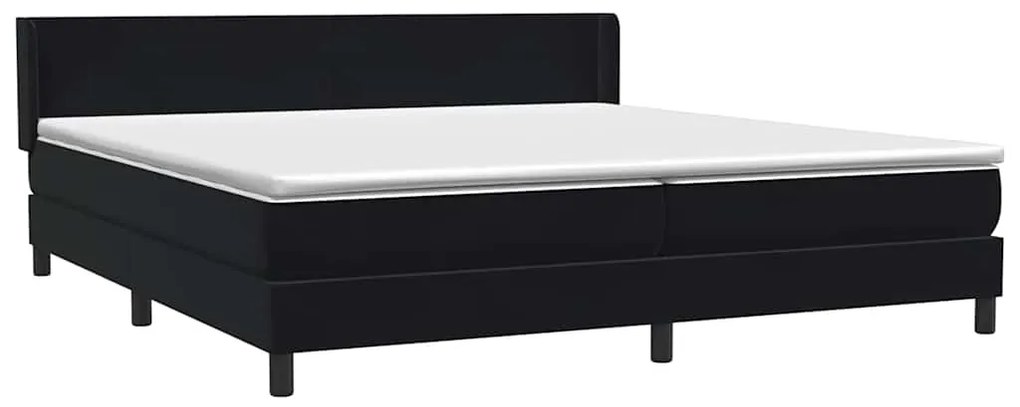 vidaXL Box Spring Κρεβάτι με στρώμα Μαύρο 180x220 cm Βελούδινο