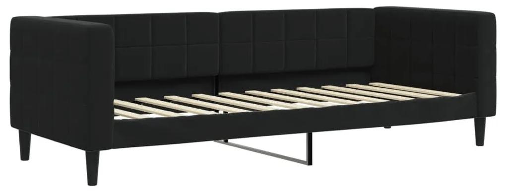 Καναπές Κρεβάτι με Στρώμα μαύρο 80 x 200 εκ. Βελούδινος - Μαύρο