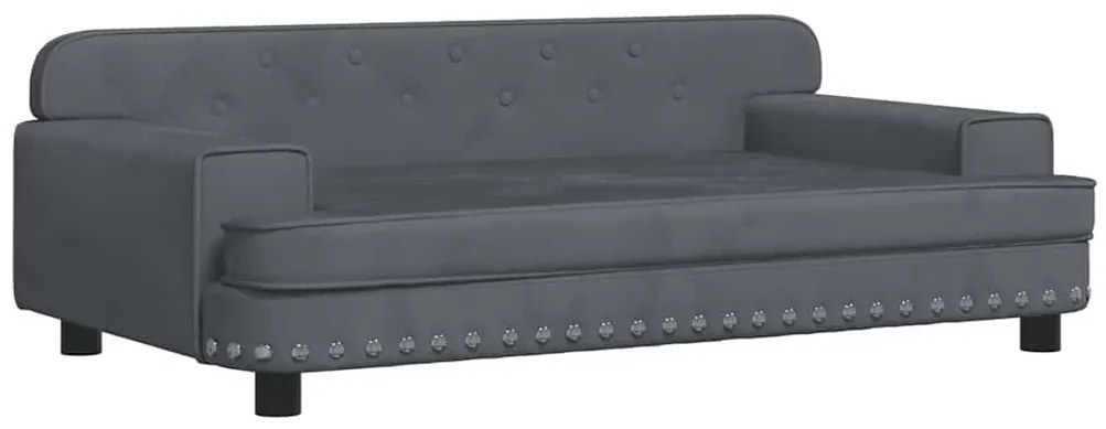 vidaXL Κρεβάτι Σκύλου Σκούρο Γκρι 90 x 53 x 30 εκ. Βελούδινο