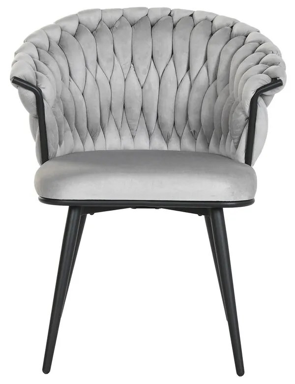 Καρέκλα Τραπεζαρίας Home ESPRIT Μαύρο Γκρι πολυεστέρας Μέταλλο 60 x 66 x 84 cm 66 x 60 x 84 cm