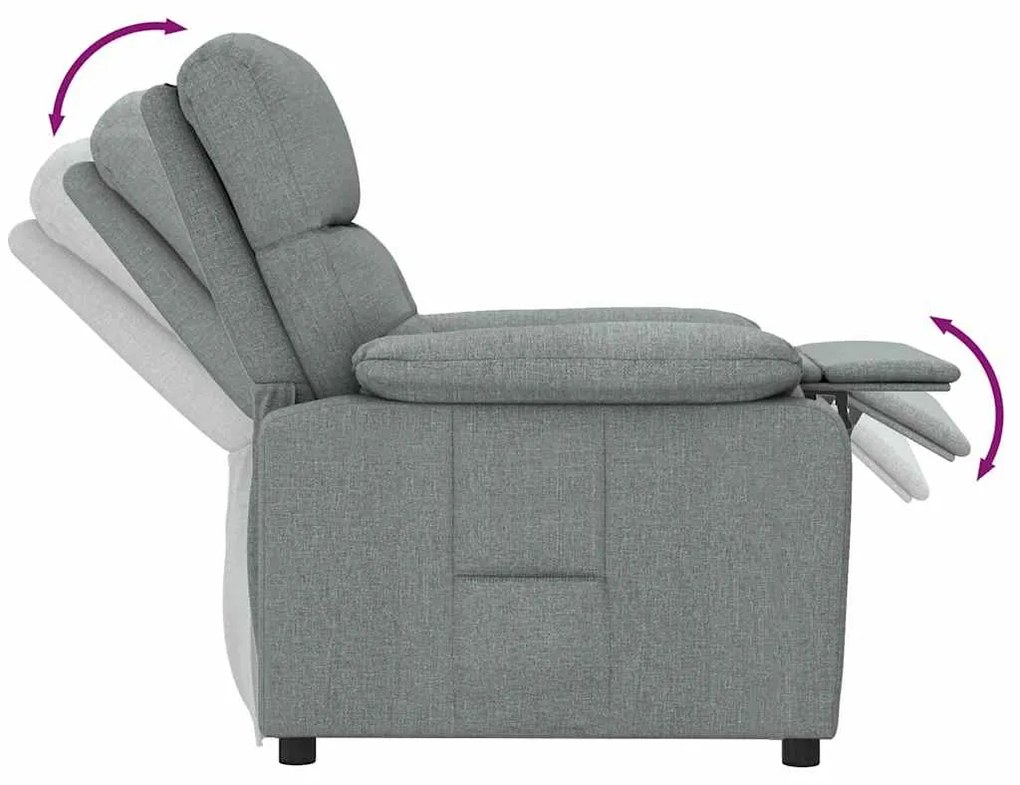 vidaXL Πολυθρόνα Ανακλινόμενη Σκούρο Γκρι Υφασμάτινη