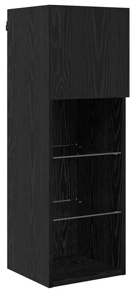 vidaXL Μονάδες Τοίχου Τηλεόρασης 5 pcs Μαύρη Οξυά Επεξεργασμένο ξύλο