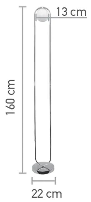 Επιδαπέδιο φωτιστικό σε μαύρη απόχρωση και λευκή οπαλίνα 1XG9 D:160cm (45015-BL)