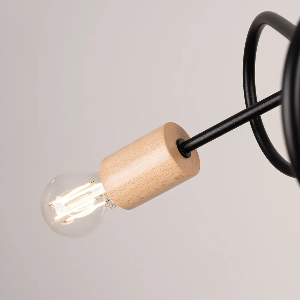 Φωτιστικό οροφής EMBER 3 /χάλυβας/ξύλο/3xmax 15W LED