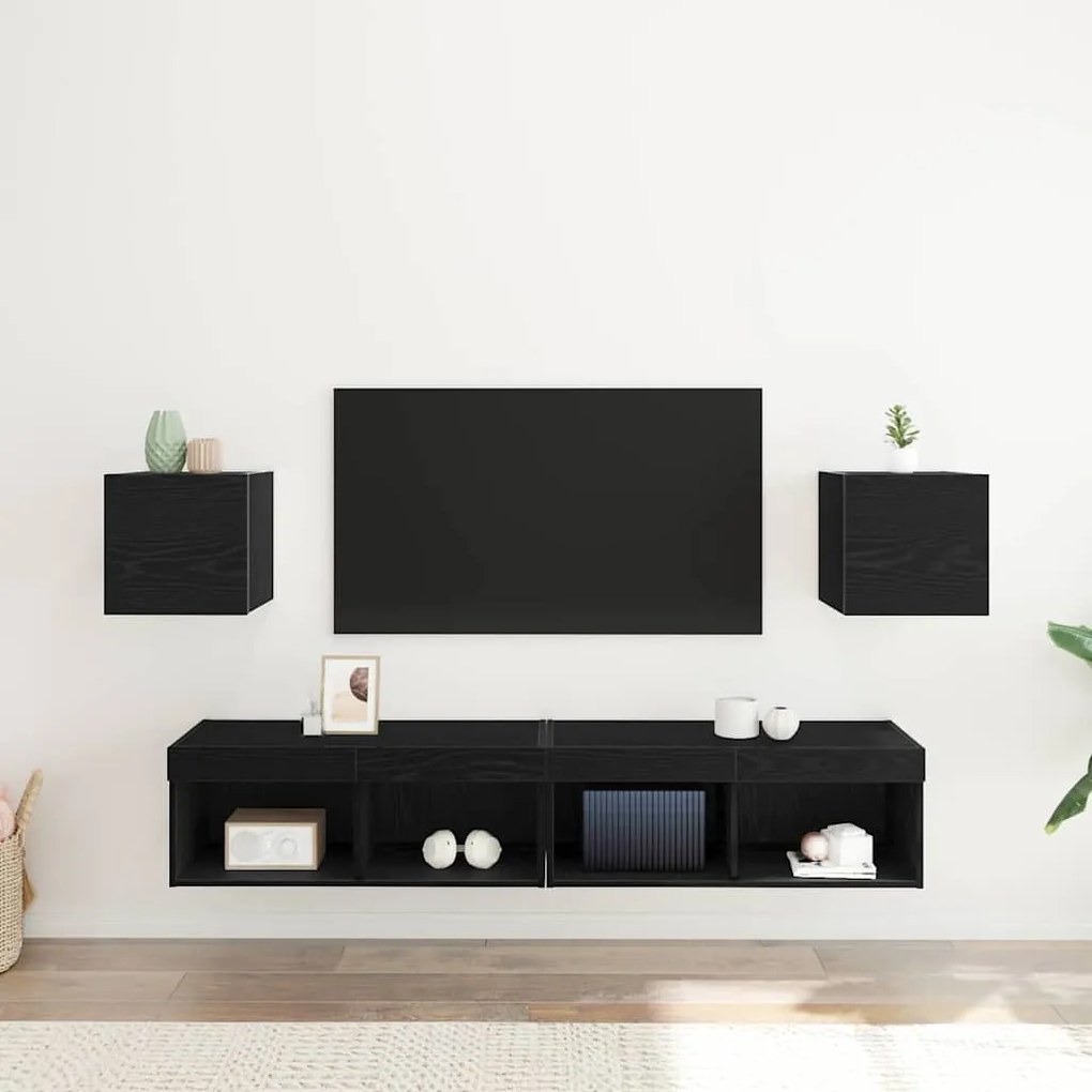 vidaXL Ντουλάπι TV 2 pcs Μαύρο 30.5 x 30 x 30 εκ. Επεξεργασμένο ξύλο