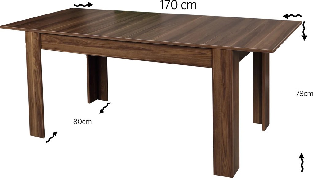 Extendable Dining Table Oblo - Walnut Walnut