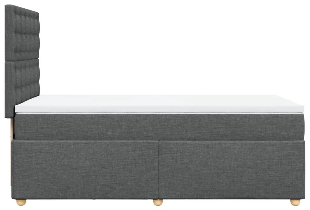 ΚΡΕΒΑΤΙ BOXSPRING ΜΕ ΣΤΡΩΜΑ ΣΚΟΥΡΟ ΓΚΡΙ 100X200 ΕΚ. ΥΦΑΣΜΑΤΙΝΟ 3293506