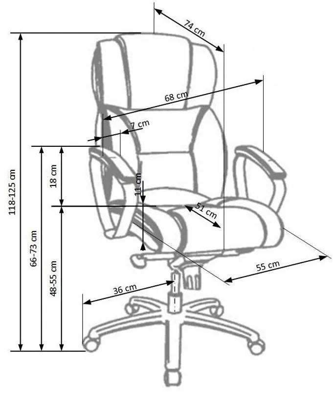 Καρέκλα γραφείου Houston 595, Μαύρο, 118x68x74cm, 26 kg, Με ρόδες, Με μπράτσα, Μηχανισμός καρέκλας: Μηχανισμός multiblock | Epipla1.gr