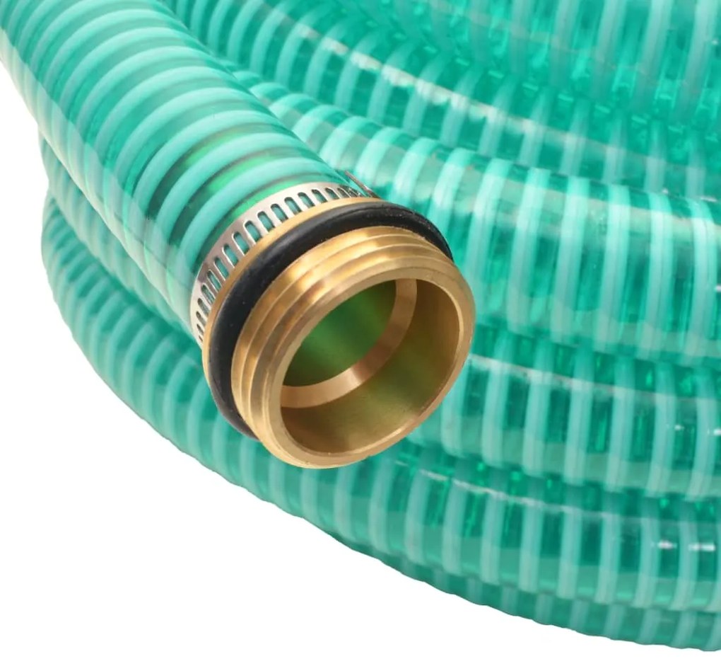 vidaXL Σωλήνας Αναρρόφησης Ορειχάλκινες Συνδέσεις Πράσινος 7 μ/25 χιλ