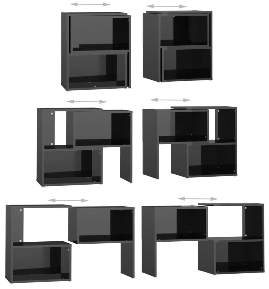 vidaXL Έπιπλο Τηλεόρασης Μαύρο Γυαλ. 104 x 30 x 52 εκ. από Επεξ. Ξύλο