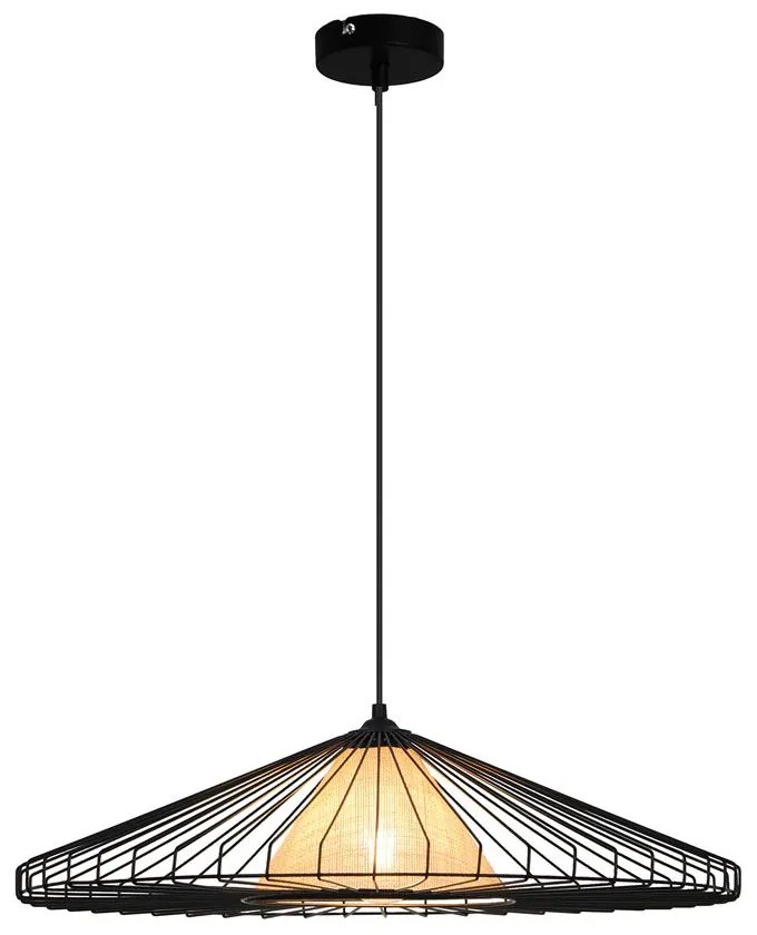 Φωτιστικό Οροφής Κρεμαστό Mona 4306600 E27 LED 1xMax 10W 65x150cm Natural-Black Viokef