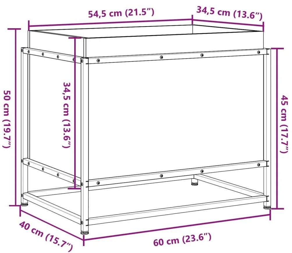 Ζαρντινιέρα 60x40x50 εκ. από Εμποτισμένο Ξύλο Πεύκου - Καφέ