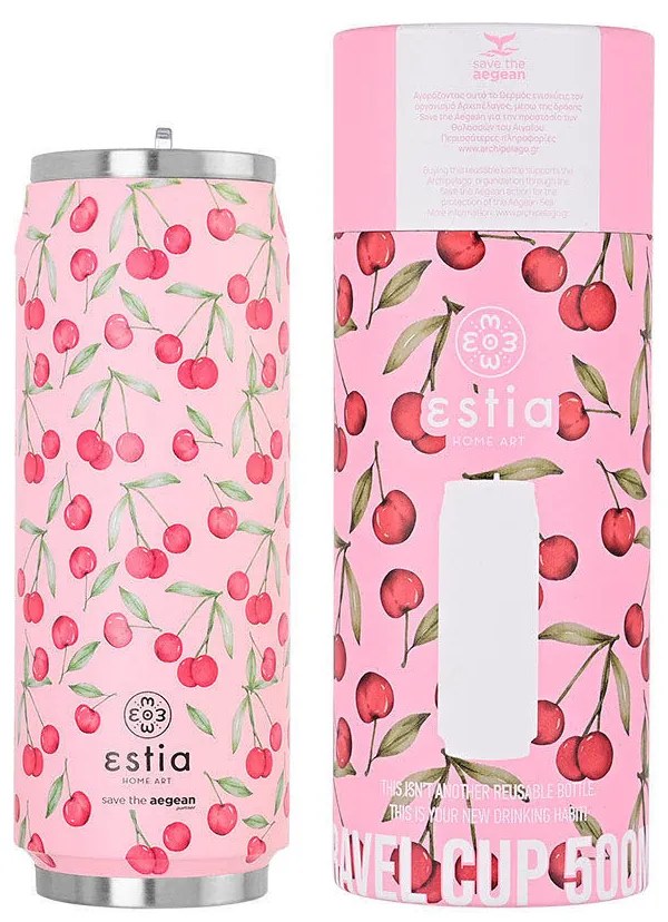 Ποτήρι Θερμός 500ml Estia Save The Aegean Cherry Rose 01-16791