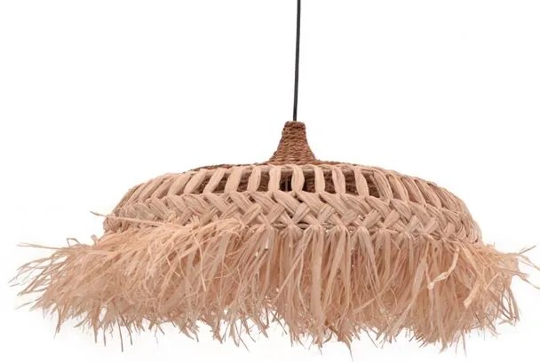 Φωτιστικό οροφής Borobe Inart sisal σε φυσικό χρώμα Φ80x45εκ 80x80x45 εκ.