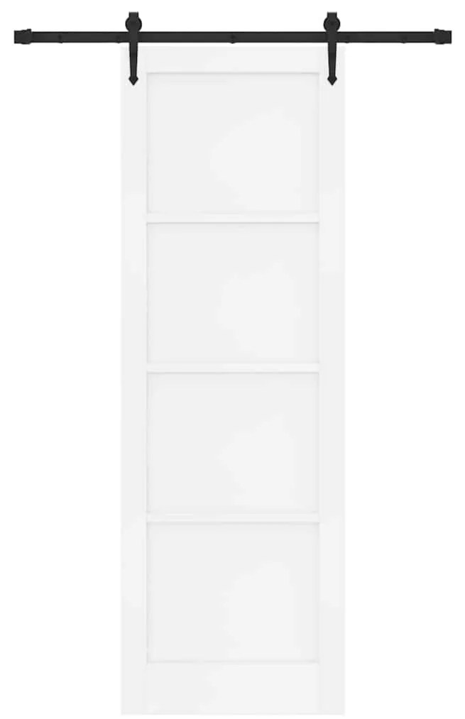 vidaXL Συρόμενη Πόρτα Χειροκίνητος Λευκό 78 x 232 cm Μασίφ ξύλο πεύκου