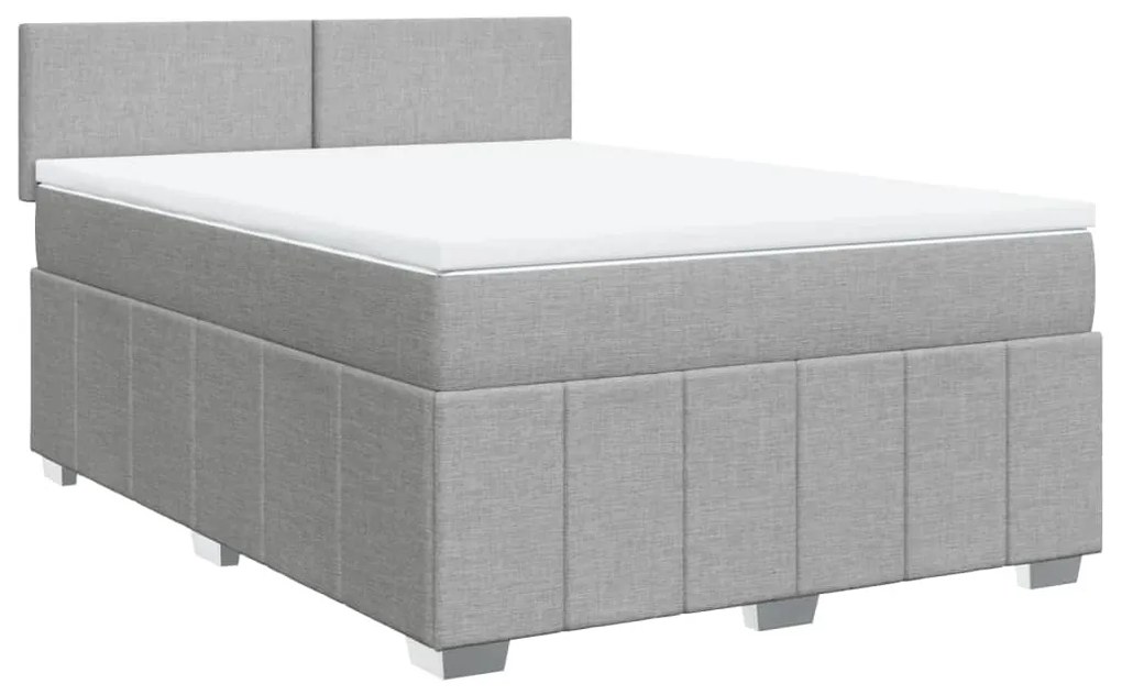 ΚΡΕΒΑΤΙ BOXSPRING ΜΕ ΣΤΡΩΜΑ ΑΝΟΙΧΤΟ ΓΚΡΙ 140X200 ΕΚ. ΥΦΑΣΜΑΤΙΝΟ 3289384