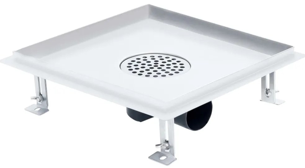 vidaXL Σιφόνι Ντουζιέρας με Αυλάκια 25 x 25 εκ. από Ανοξείδωτο Ατσάλι