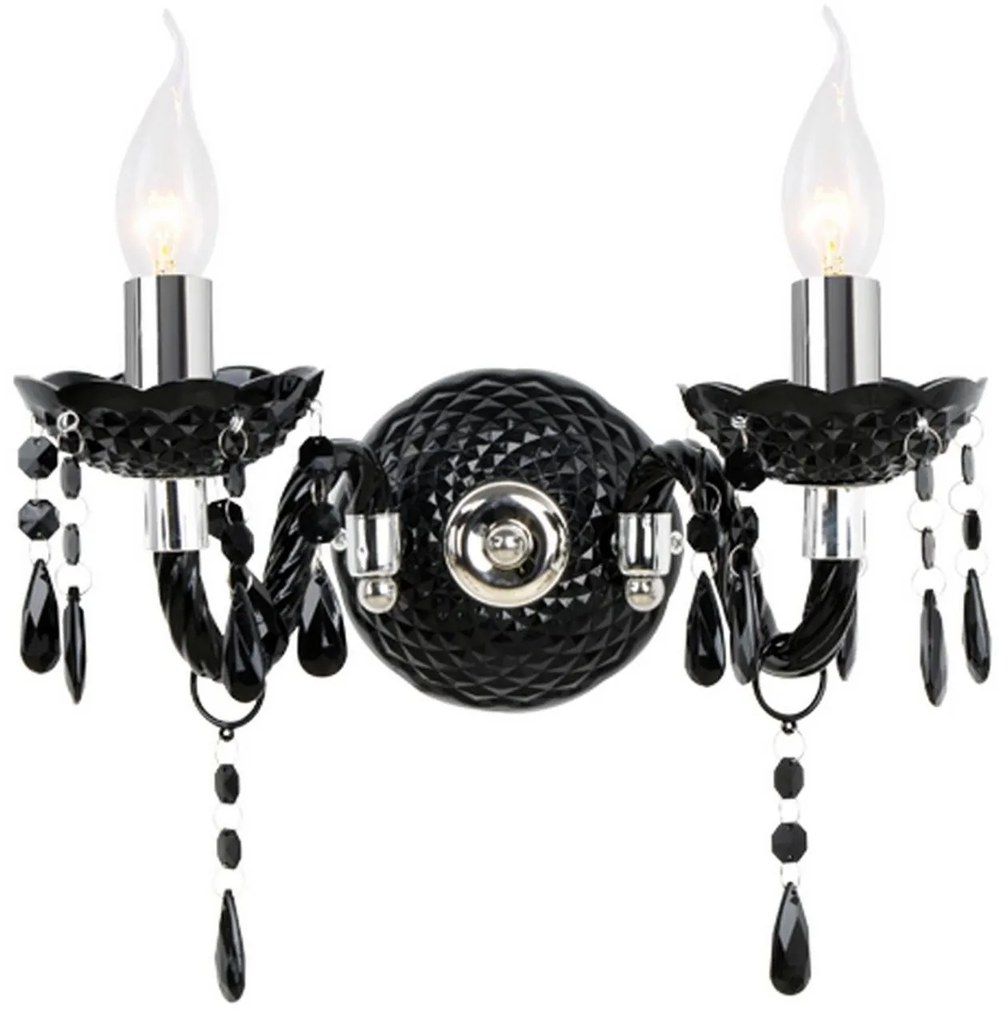 Φωτιστικό Τοίχου SF63992WB Black Metal,Acrylic