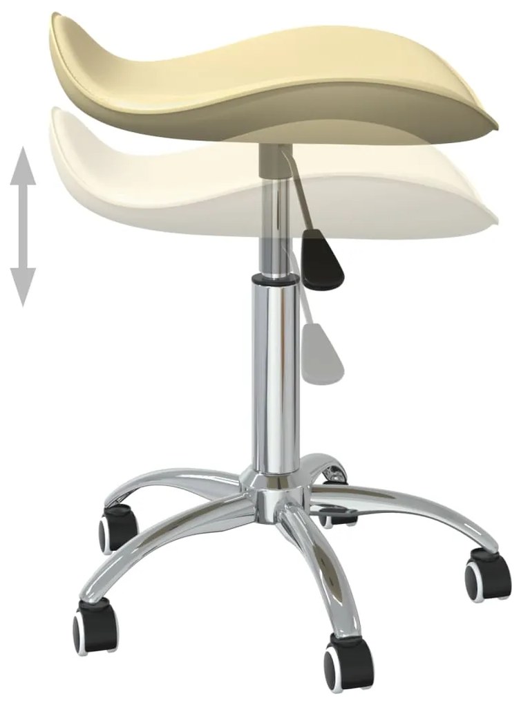 vidaXL Καρέκλα Τραπεζαρίας Περιστρεφόμενη Κρεμ από Συνθετικό Δέρμα